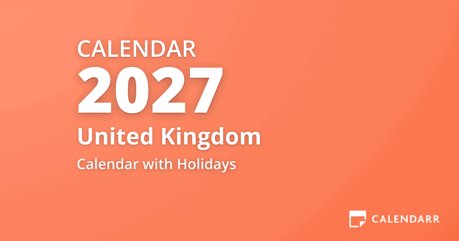 December 2027 Calendar of the United Kingdom (December 2027 Holidays