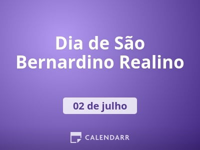 Dia de São Bernardino Realino