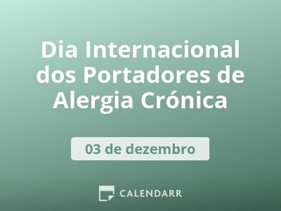 Dia Internacional dos Portadores de Alergia Crónica