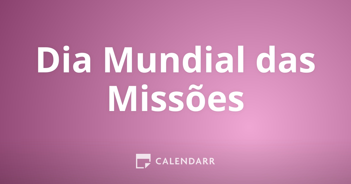 O Dia Mundial das Missões é celebrado no penúltimo Domingo de