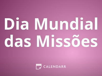 O Dia Mundial das Missões é celebrado no penúltimo Domingo de