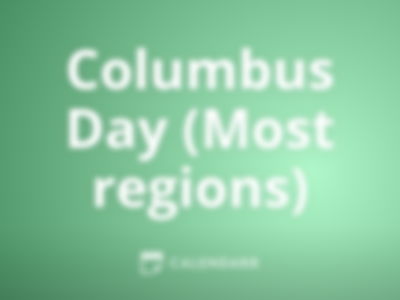 Columbus Day (Most regions)