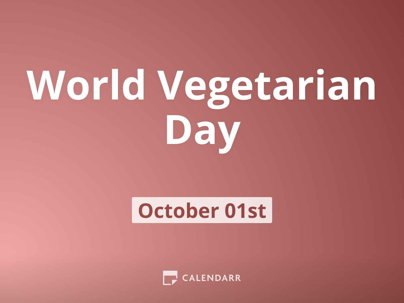 World Vegetarian Day October 1 Calendarr