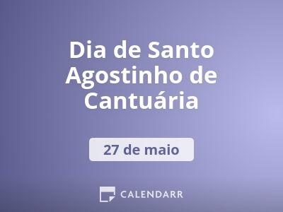 Dia de Santo Agostinho de Cantuária
