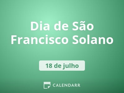 Dia de São Francisco Solano