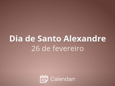 Dia de Santo Alexandre