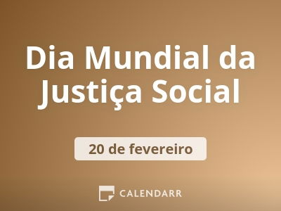 Dia Mundial da Justiça Social