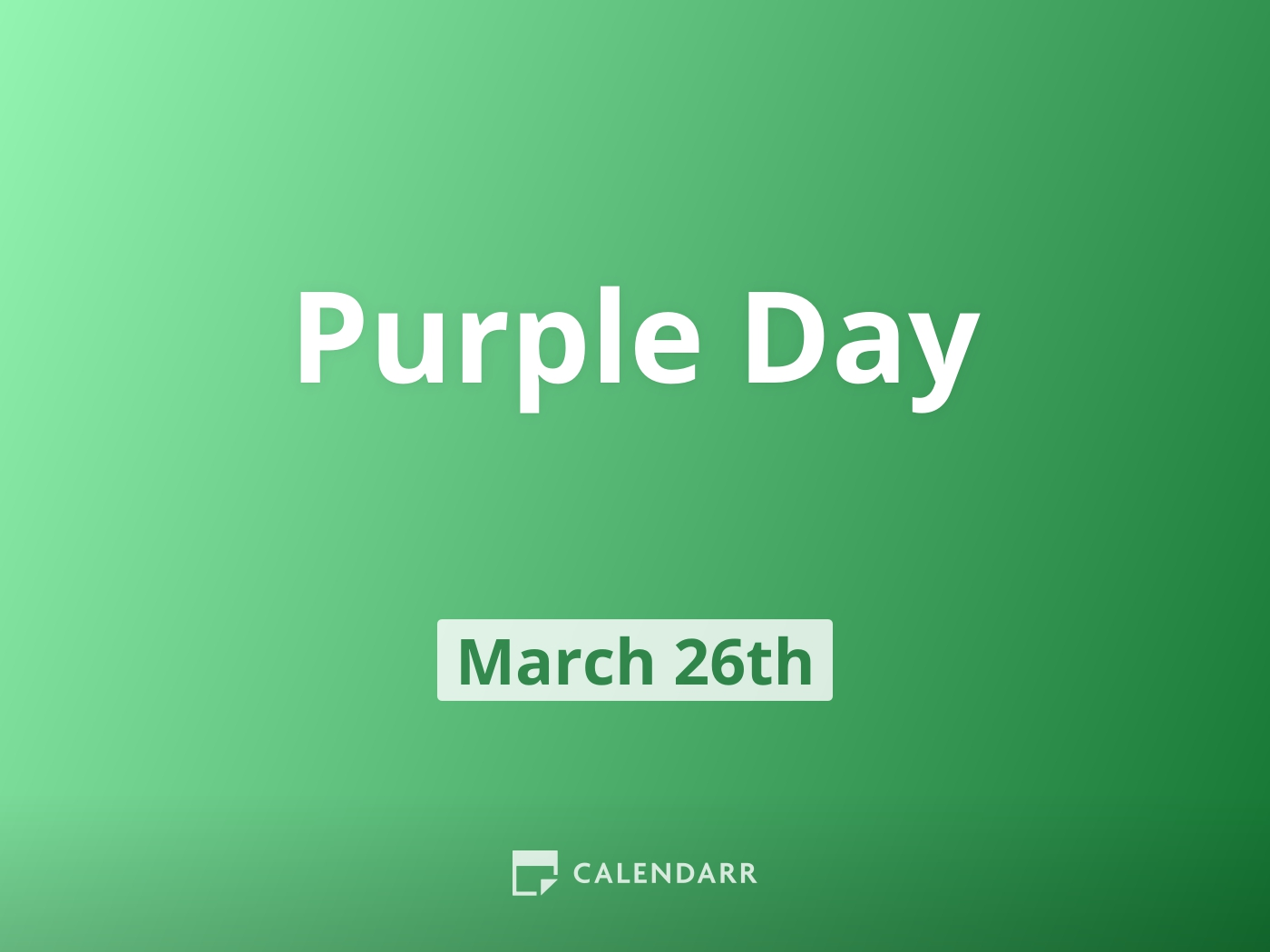 Purple Day March 26 Calendarr