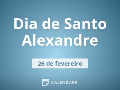 Dia de Santo Alexandre