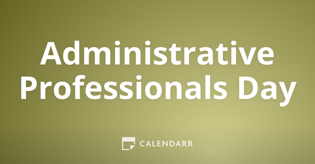 Administrative Professionals Day April 23 Calendarr