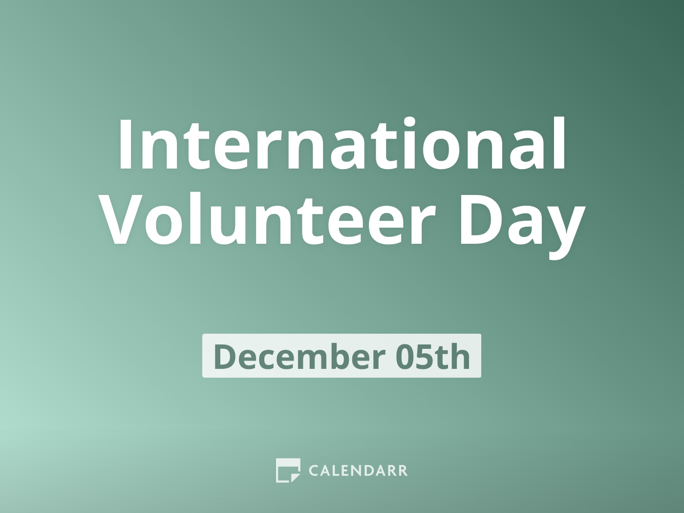 International Volunteer Day December 5 Calendarr