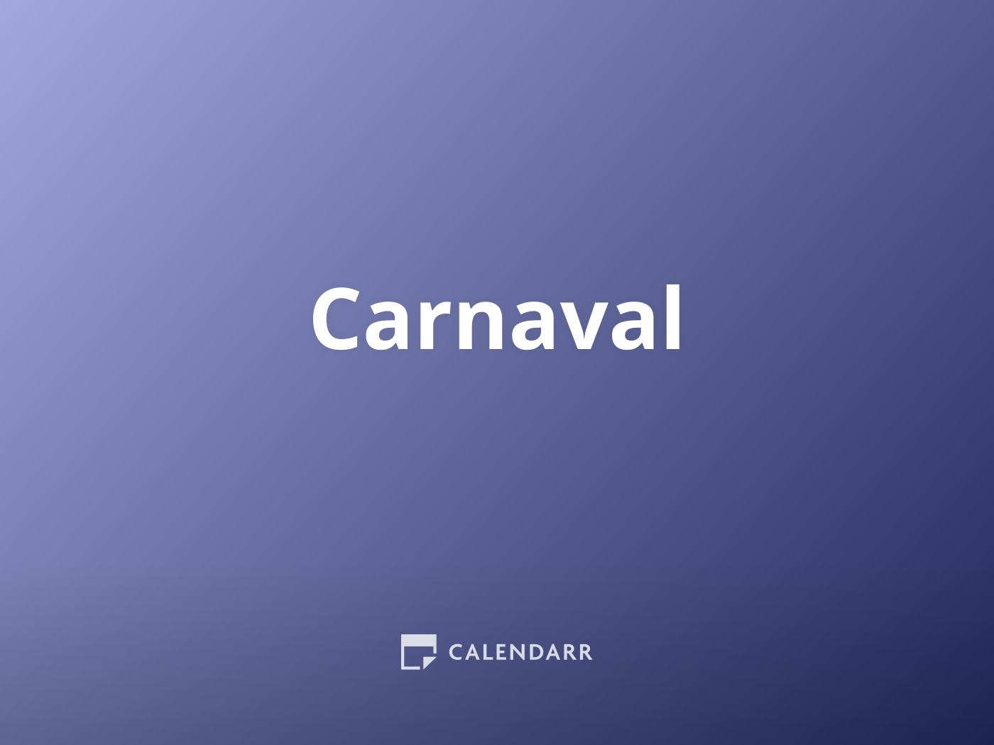 Carnaval 2022 - Calendarr