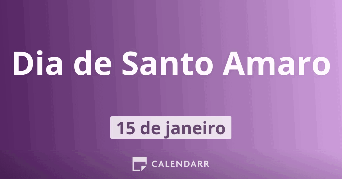 Dia De Santo Amaro De Janeiro Calendarr