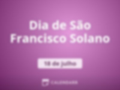 Dia de São Francisco Solano