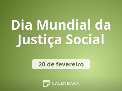 Dia Mundial da Justiça Social