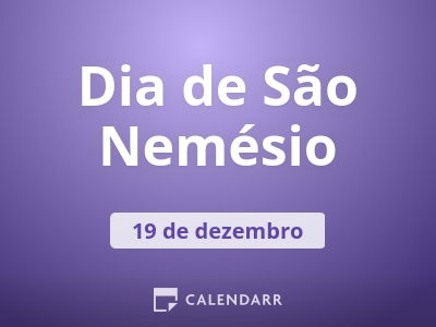 O que acontece no Dia 19 de dezembro?