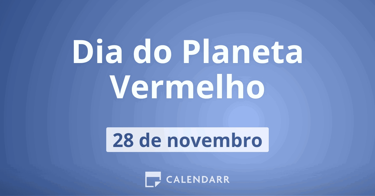 Dia do Vermelho 28 de novembro Calendarr