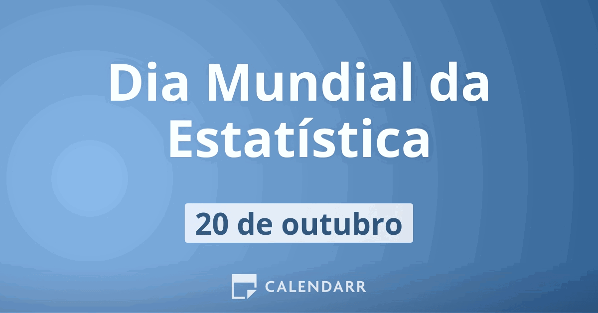 Dia Mundial Da Estat Stica De Outubro Calendarr