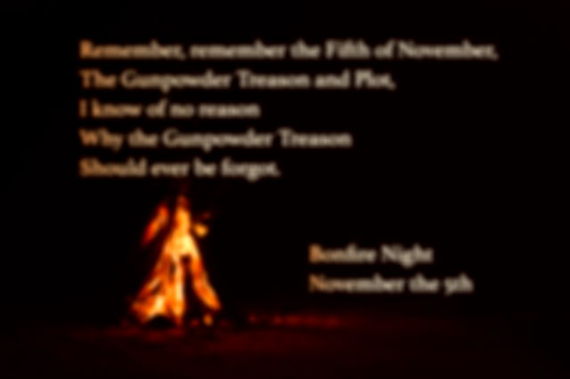 Remember remember the fifth of November poem and bonfire image.