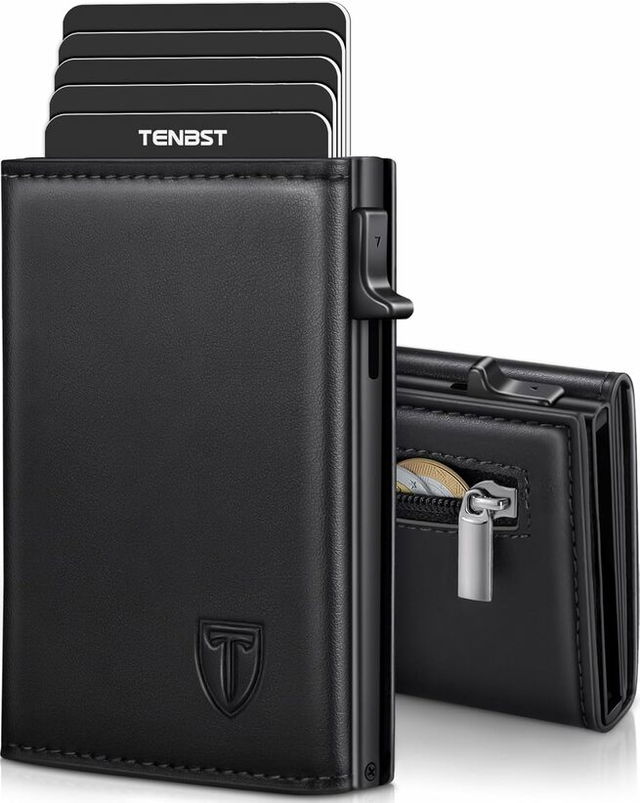 TENBST Cartera Hombre de Cuero