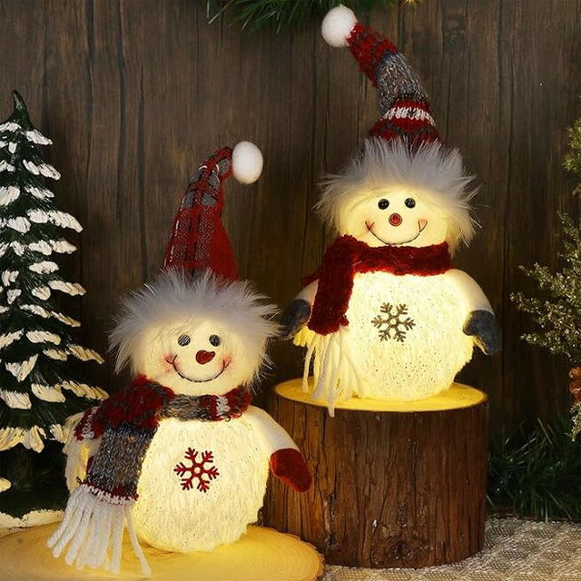 2 Pack Lighted Christmas Snowmen