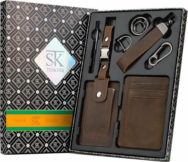 Teskyer Premium 3-Piece Leather Gift Set
