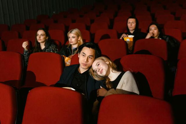 A Group of People Watching Movie