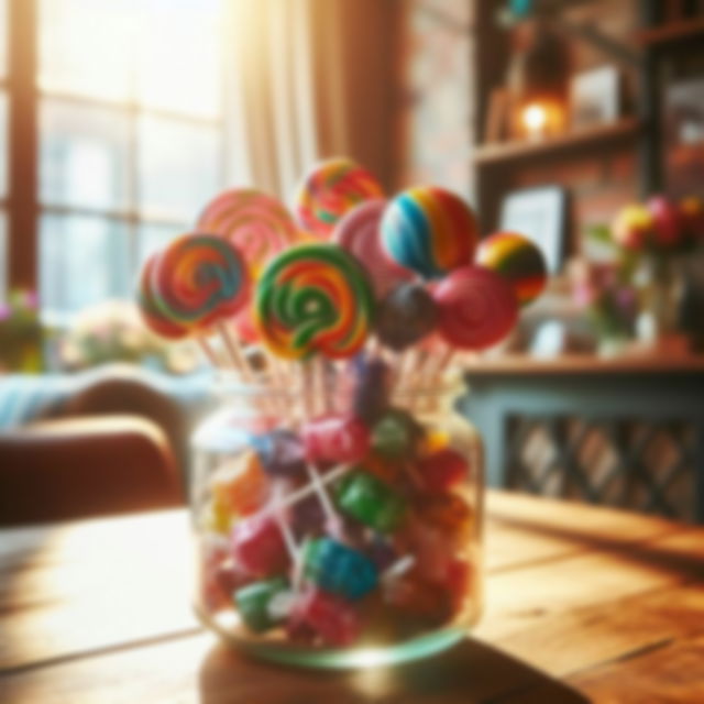 a jar of lollipops