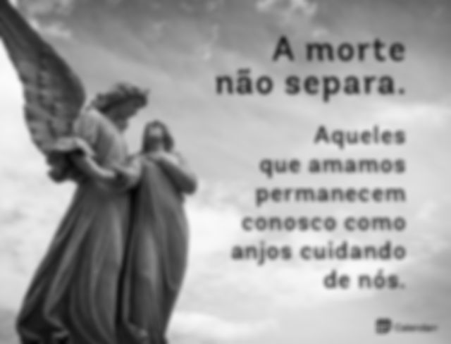 Imagem de anjo com frase sobre a morte