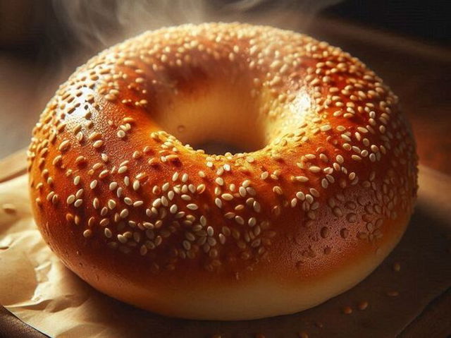 freshly baked bagel