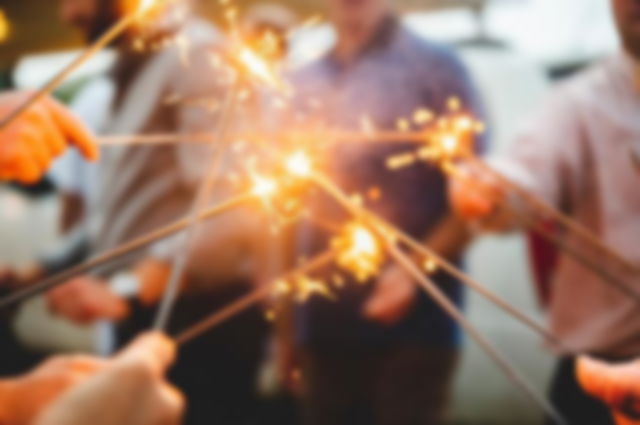 Children holding sparklers