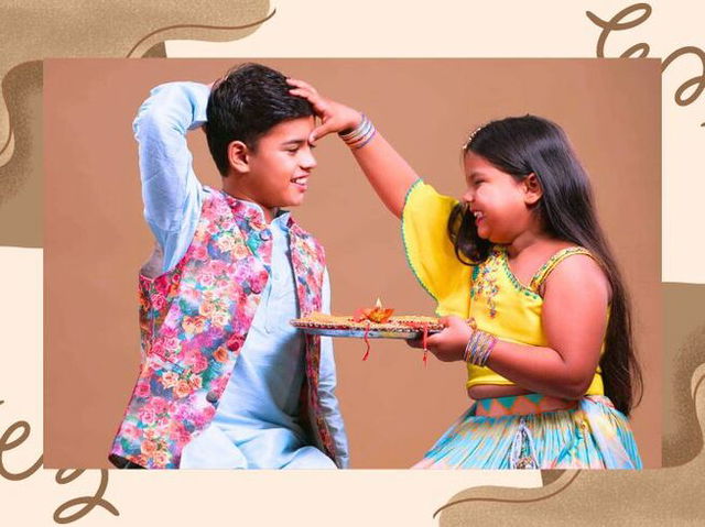 indian brother and sister celebrating bhai dooj