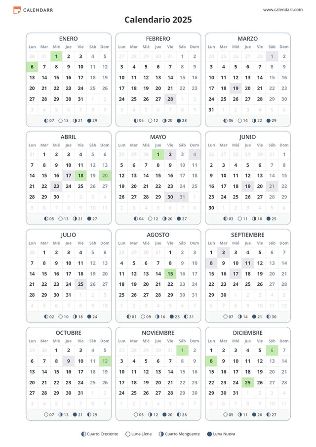 calendario de 2025 España