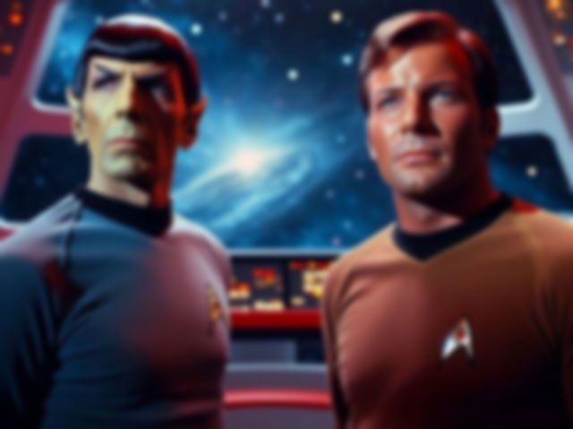 AI generated image of Captain Spock and Captain Kirk