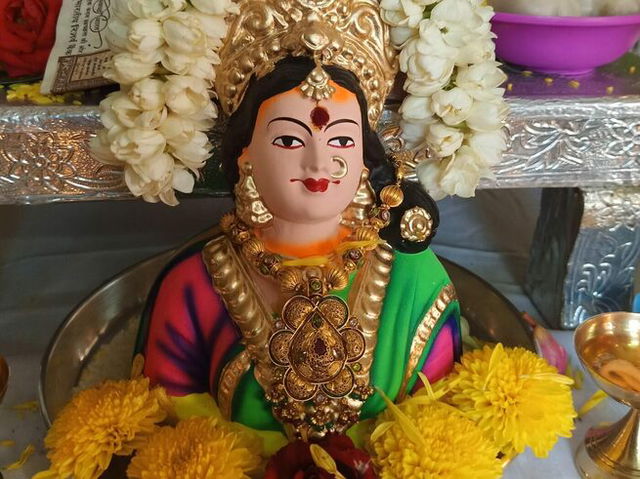 An idol of Gauri Habba goddess