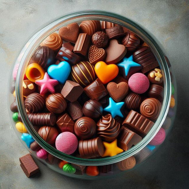 a bowl of chocolate candies