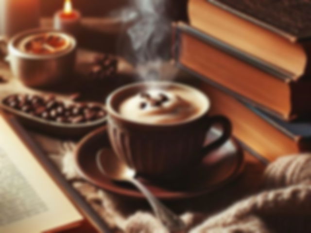 coffee in a cozy morning background