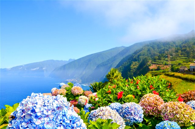 Costa norte da Ilha da Madeira na primavera
