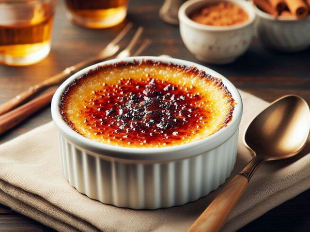 AI generated image of creme brulee