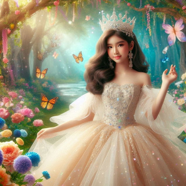 image of a princess in an enchanted background