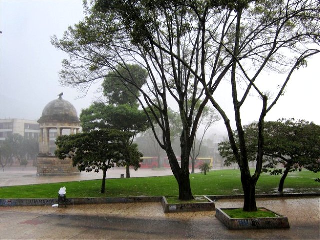 Imagen de un día de lluvia en Bogotá