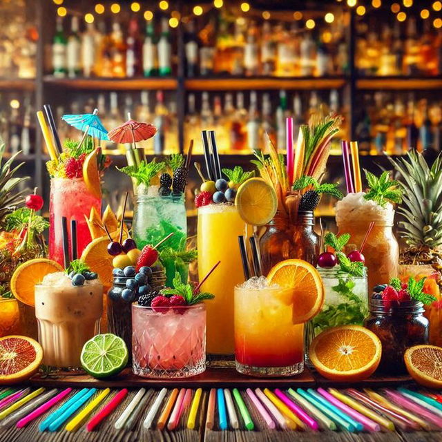 an array of different cocktails