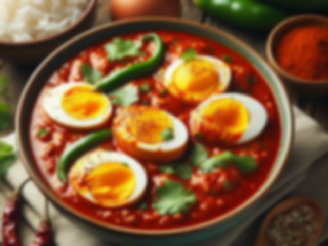 Indian spicy egg curry