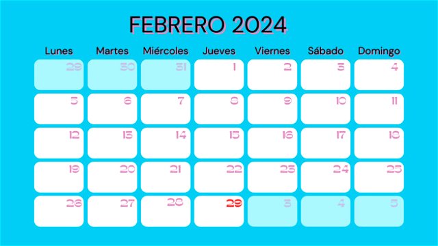 calendario febrero 2024