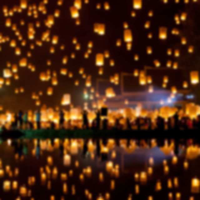 Festivities at the time of the Harvest Moon with music and lights