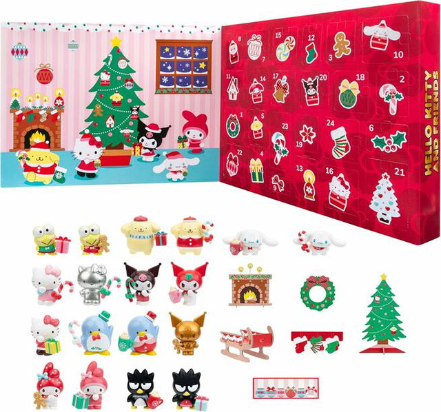 Hello Kitty® and Friends 2025 Holiday Advent Calendar - 18 Figures with Mix & Match Accessories - 24 Surprises - Kids and Sanrio Fans Ages 6+