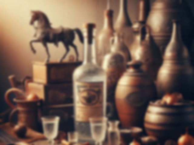 AI generated image of historical looking vodka