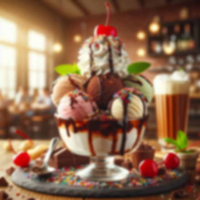 ice cream sundae with cherry