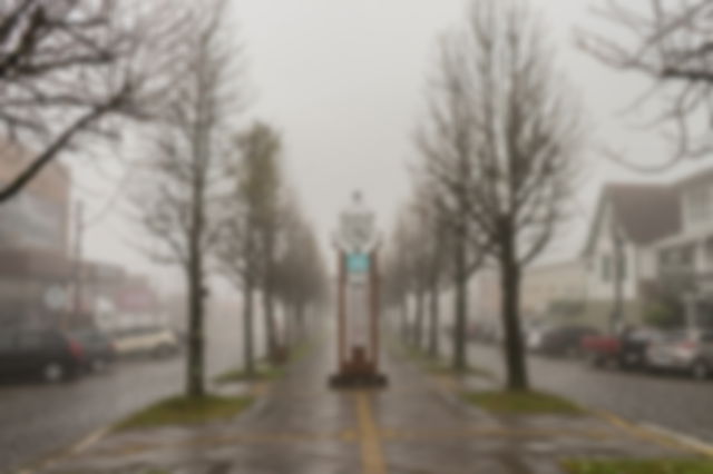 Avenida na cidade São Francisco de Paula, Rio Grande do Sul, em um dia de inverno