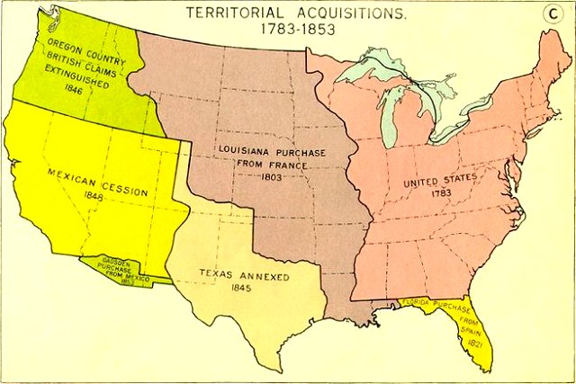 An old map that shows the vast stretch of land that was the Louisiana Purchase